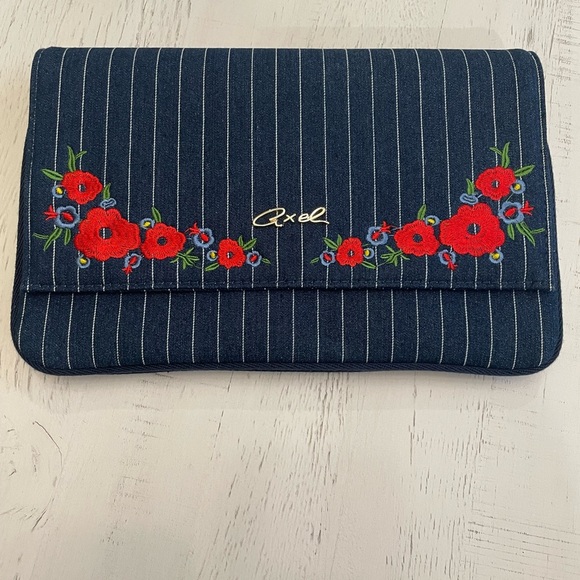 Axel Handbags - Axel Blue and Red clutch purse